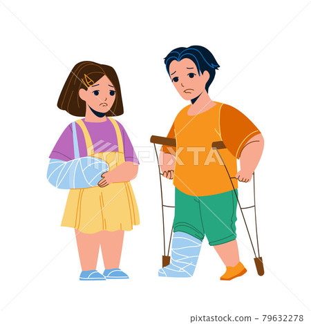 Child Injury Treat In Emergency Hospital Vector 79632278