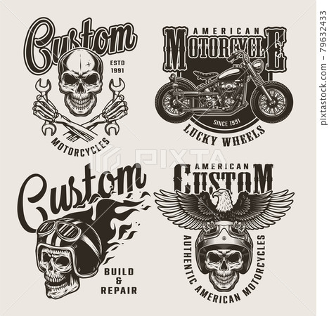 Vintage custom motorcycle prints Vintage custom motorcycle prints 79632433