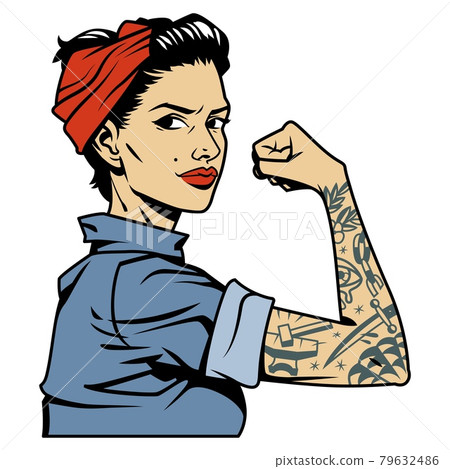 Colorful beautiful strong pin up girl 79632486