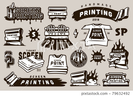 Big collection of screen printing elements Big collection of screen printing elements 79632492