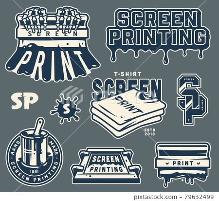 Screen printing elements collection Screen printing elements collection 79632499