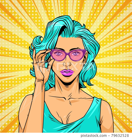 Comic attractive stylish girl Comic attractive stylish girl 79632528