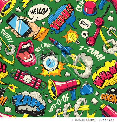 Pop art colorful seamless pattern 79632538