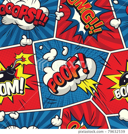 Comic speech bubbles seamless pattern 79632539