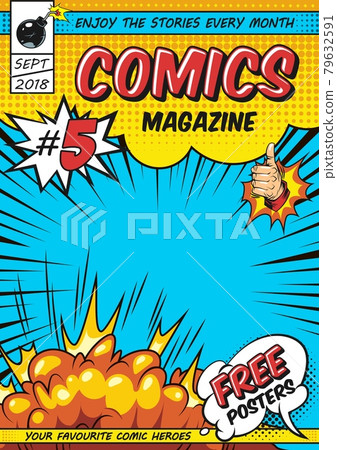 Comic magazine cover template 79632591