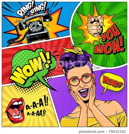 Comic colorful composition 79632592