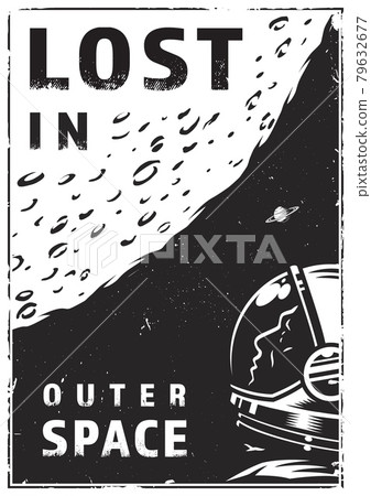 Vintage galaxy exploration poster 79632677