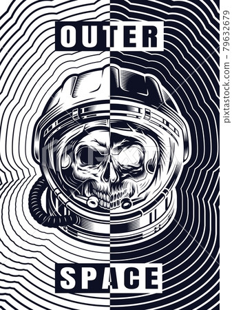 Vintage monochrome space template 79632679