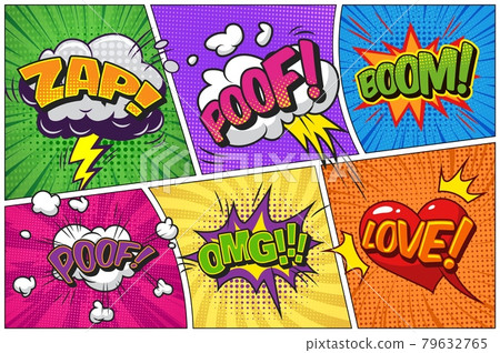 Comic bright template Comic bright template 79632765