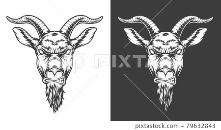 Monochrome goat icon 79632843
