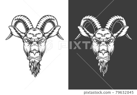Monochrome goat icon Monochrome goat icon 79632845