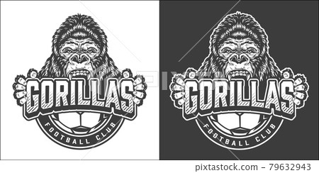 Vintage soccer club monochrome badge 79632943