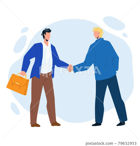 Handshaking Businessmen After Success Deal Vector 79632953