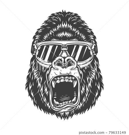 Angry gorilla in monochrome style Angry gorilla in monochrome style 79633149