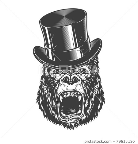 Angry gorilla in monochrome style 79633150