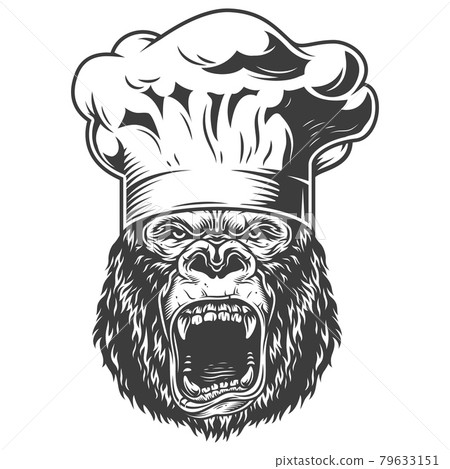 Angry gorilla in monochrome style 79633151