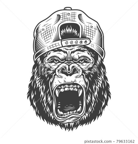 Angry gorilla in monochrome style 79633162