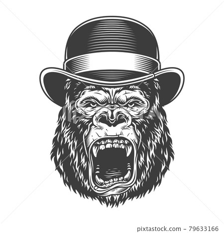 Angry gorilla in monochrome style Angry gorilla in monochrome style 79633166