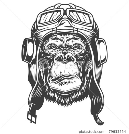 Serious gorilla in monochrome style 79633334