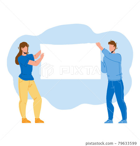 Demonstration Blank Canvas Hold Protesters flat Vector Demonstration Blank Canvas Hold Protesters flat Vector 79633599