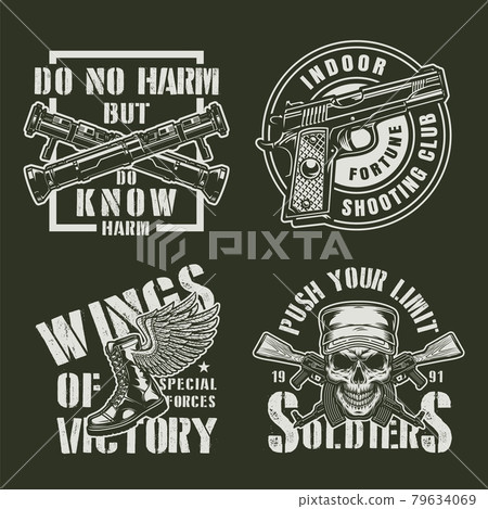 Vintage military badges set Vintage military badges set 79634069