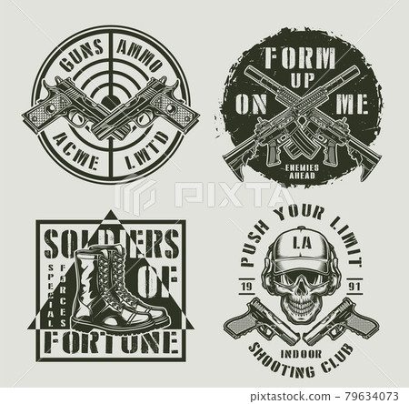 Vintage military monochrome prints Vintage military monochrome prints 79634073
