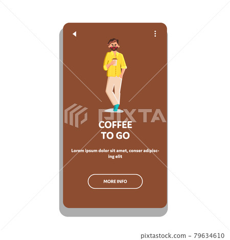 Coffee To Go Cafe Client Holding Drink Cup Vector 79634610