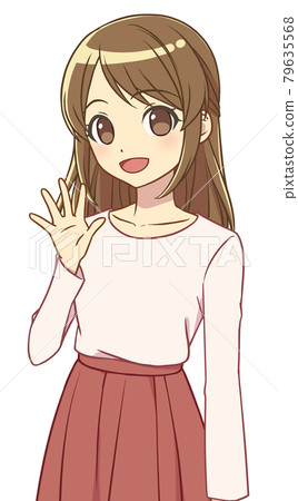 一個穿著便衣的女人舉起了手 79635568