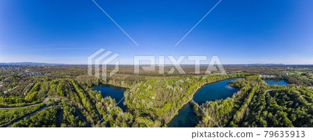 Panoramic aerial picture of local recreation area Oberwaldberg near Frankfurt / Main Panoramic aerial picture of local recreation area Oberwaldberg near Frankfurt / Main 79635913