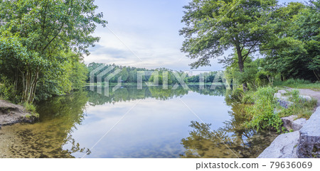 Peaceful scene from lovely small lake near Frankfurt in twillight Peaceful scene from lovely small lake near Frankfurt in twillight 79636069
