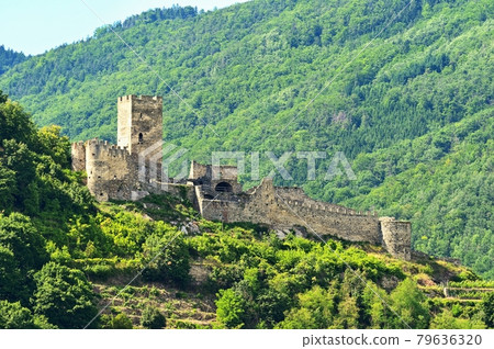 Ruine Hinterhaus. Beautiful old castle ruins in the countryside. Austria around the river Danube. Ruine Hinterhaus. Beautiful old castle ruins in the countryside. Austria around the river Danube. 79636320