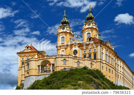 Beautiful Melk Monastery - Austria. Old architecture and sightseeing in Europe. Beautiful Melk Monastery - Austria. Old architecture and sightseeing in Europe. 79636321
