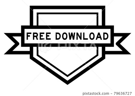 Vintage pentagon label banner with word free download in black color on white background Vintage pentagon label banner with word free download in black color on white background 79636727