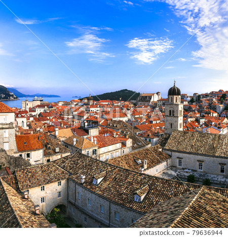 Landmarks and travel Croatia. Splendid Dubrovnik town Landmarks and travel Croatia. Splendid Dubrovnik town 79636944