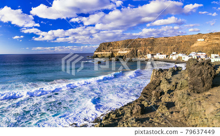 Stunning nature of volcanic island Fuerteventura. Canary islands Stunning nature of volcanic island Fuerteventura. Canary islands 79637449