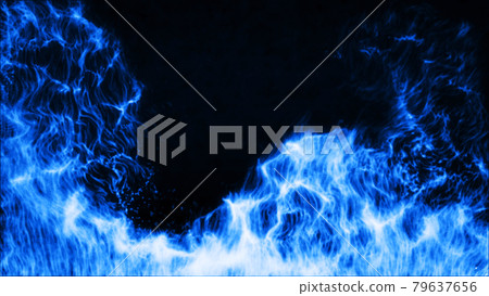 燃燒的藍色火焰背景材料 燃燒的藍色火焰背景材料 79637656