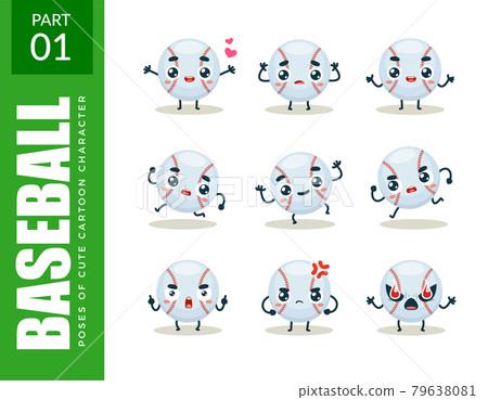 emoticon set of Baseball. First set. Vector Illustration 79638081