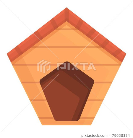 Comic dog kennel icon cartoon vector. Puppy doghouse 79638354