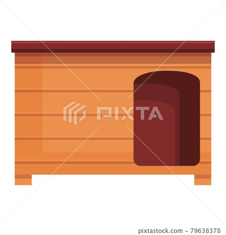 Large dog kennel icon cartoon vector. Puppy doghouse 79638378