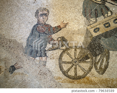 Ancient Roman mosaic of Villa del Casale, Sicily 79638589