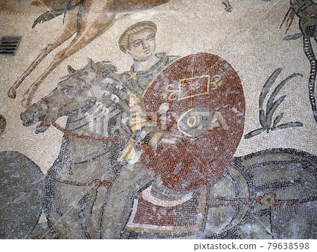 Ancient Roman mosaic of Villa del Casale, Sicily 79638598