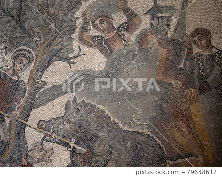 Ancient Roman mosaic of Villa del Casale, Sicily 79638612