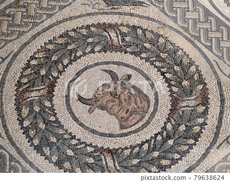 Ancient Roman mosaic of Villa del Casale, Sicily Ancient Roman mosaic of Villa del Casale, Sicily 79638624