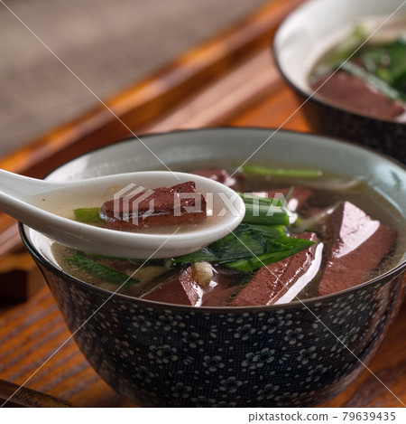 豬血湯 豬血 湯 Pig blood soup 豚の血豆腐汁 血豆腐 79639435