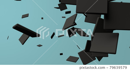 3D render of different size of square shapes 79639579