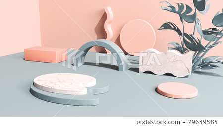 3D render of geometric shapes and podiums 3D render of geometric shapes and podiums 79639585