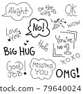 Doodle word art handwriting style for decoration 79640024