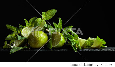 Lime and mint. Lime and mint. 79640026