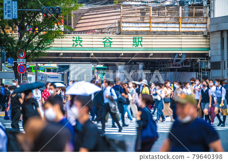 日本東京街景第四次宣言第一天……突變株感染爆炸……奧運會“瘋狂”……人流也爆炸……=7月12日，澀谷 79640398