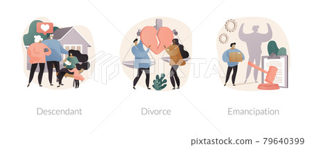 Family roles abstract concept vector illustrations. 79640399